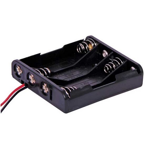 4 x AAA Flat Battery Holder with Fly Leads