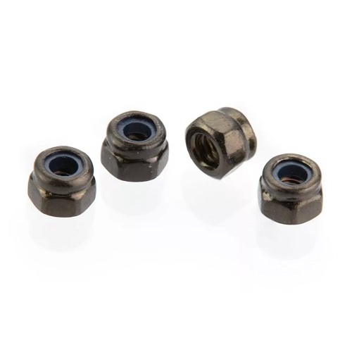 UDI 3mm Gunmetal Steel Nyloc Nuts 4Pcs