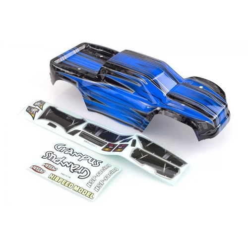 60194 HSP 1/10 Crusher Truck Painted Body Shell Blue