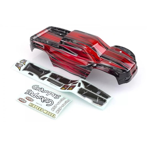 60195  HSP 1/10 Crusher Truck Painted Body Shell Red