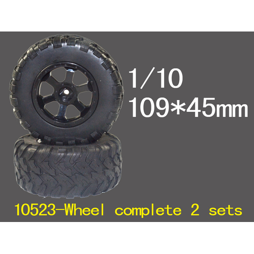 10523 Tyres & Rim glued Coyote/Rattlesnake for River Hobby and FTX