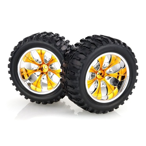 08010B HSP 2.8" Off Road Tyres on Orange Chrome Rims (2pc)