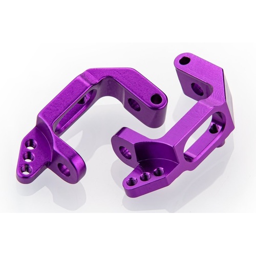 102010A HSP Purple Aluminium Front Hub Carrier with Screws (2pc)
