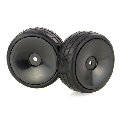 02117 HSP 1.9" On Road Rubber Tyres on Black Dish Rims (2pc)