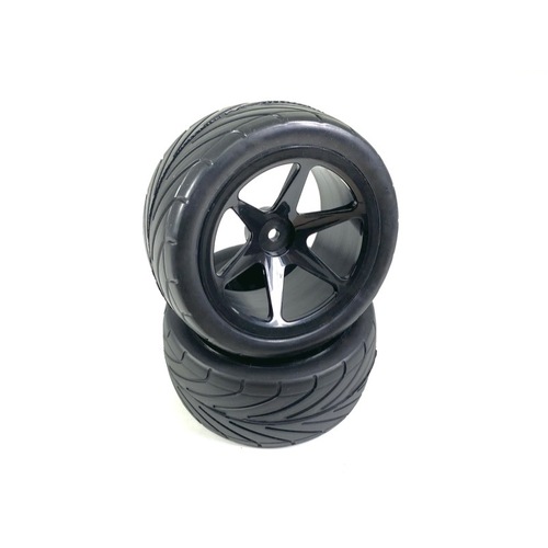 1:10 Buggy Wheel Set 6-Spoke/Street Rear Black - Set of 2
