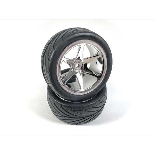 1:10 Buggy Wheel Set 6-Spoke/Street Rear Chrome - Set of 2