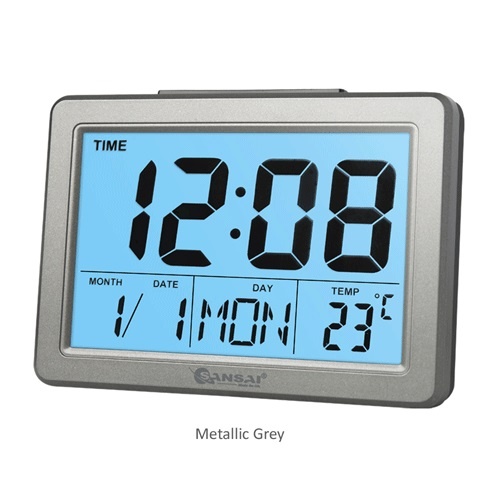 Large LCD Display Digital Alarm Clock With Sound Control