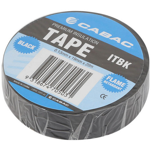 20m 19mm Black Insulation Tape