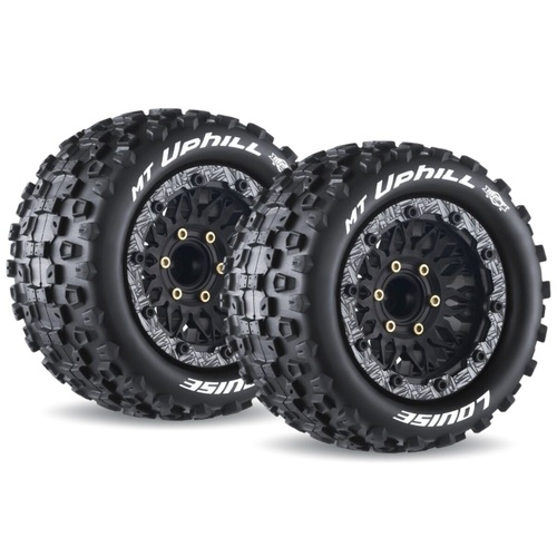 MFT MT-Uphill 1/10th Scale Monster Truck Black Wheel and Tyres - Pair