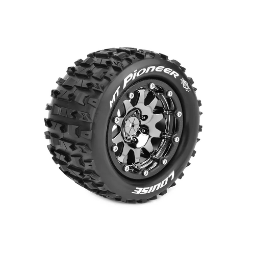 MFT MT-Pioneer 1/10th Scale Monster Truck Black Wheel and Tyres - Pair