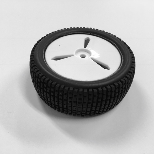 EP 1/10 Buggy Front Wheel Rim and Hard Tyres - Pair