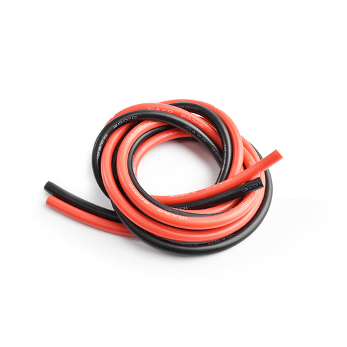 Silicone Wire 1m Length of Red and Black 10AWG