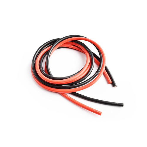 Silicone Wire 1m Length of Red and Black 12AWG