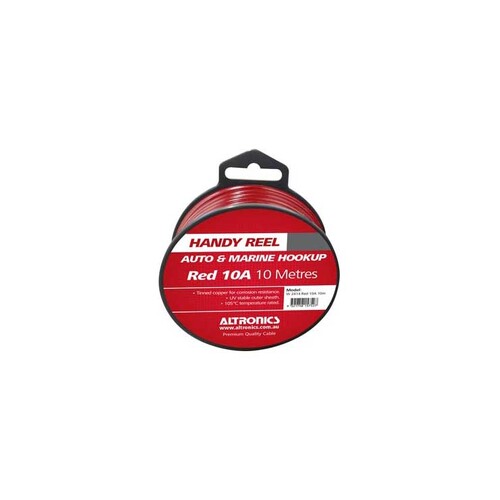 Red 10A Tinned Automotive Single Core Cable 10m Reel